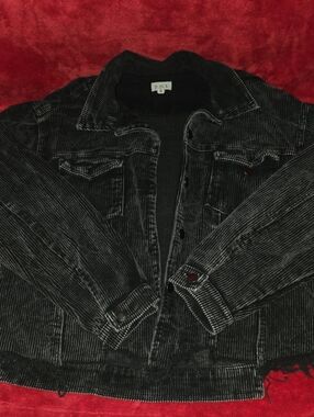 Pol Black Corduroy Shirt Jacket